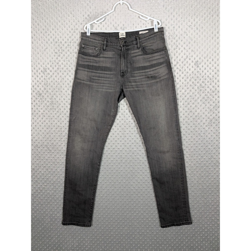 Flint And Tinder Selvedge Denim Jeans Men's 34x32 Slim Fit Gray Made in USA